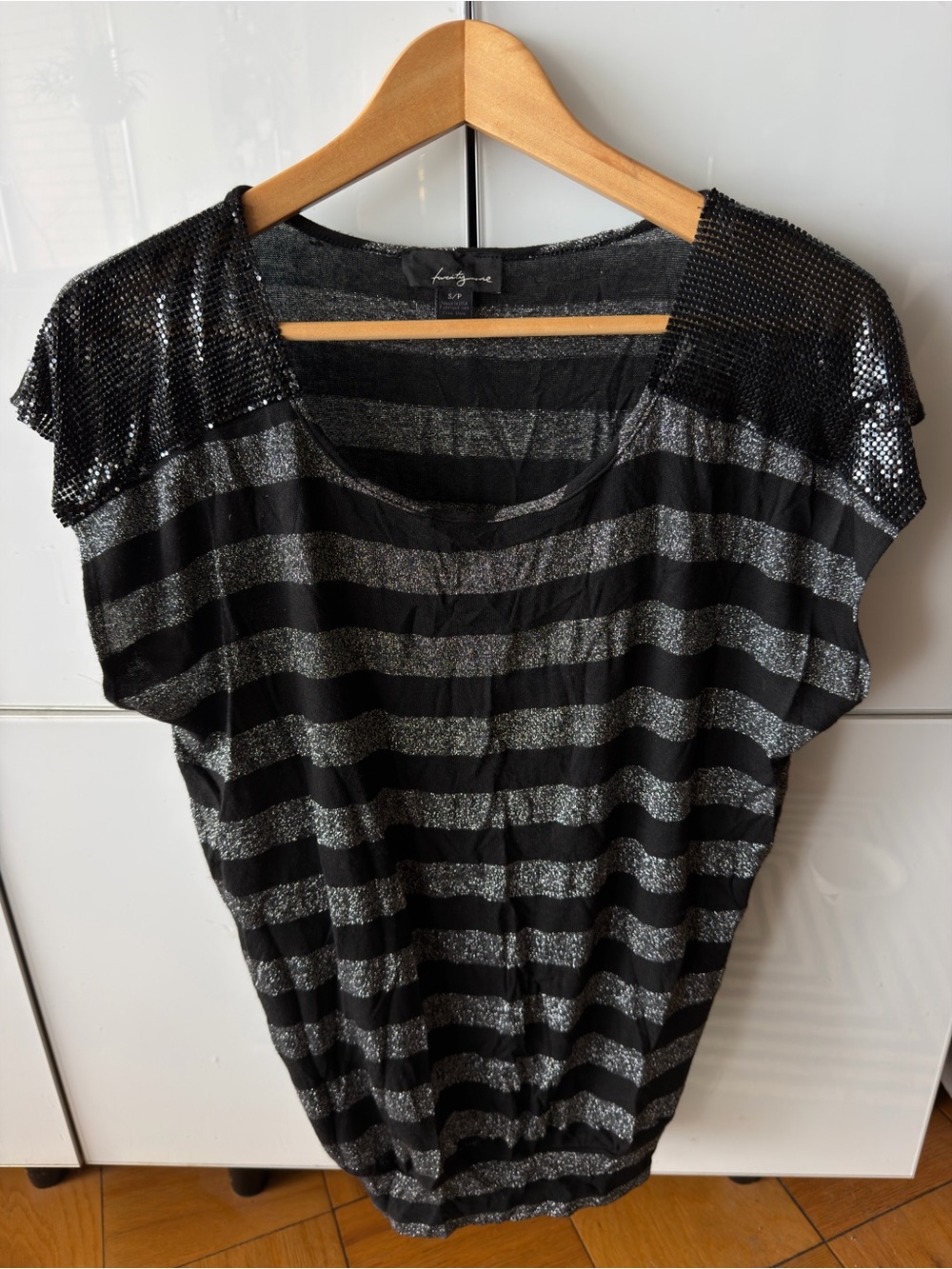 Forever 21 Black Top with Silver Metallic Thread